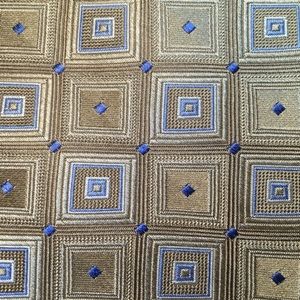 Michael Kors Gold Squares Pattern Silk Tie